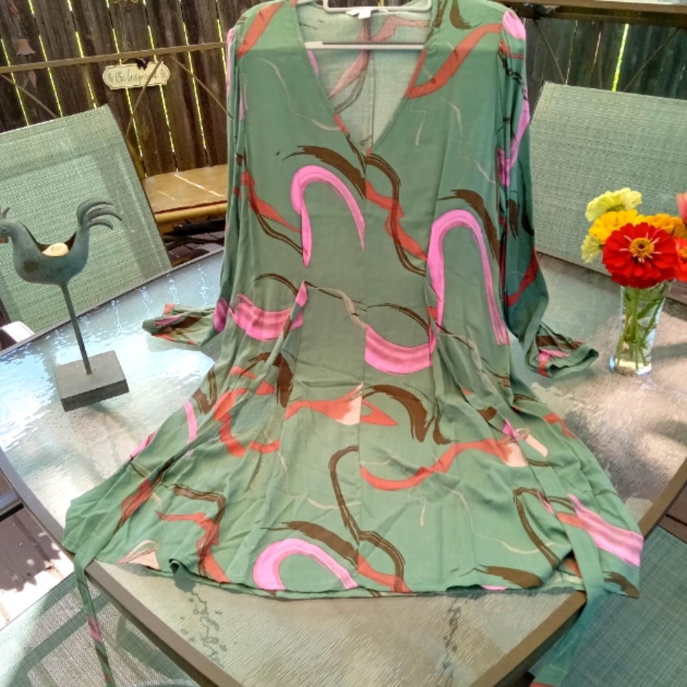 NWOT Nine West Knot-Back Long Sleeve Dress, L